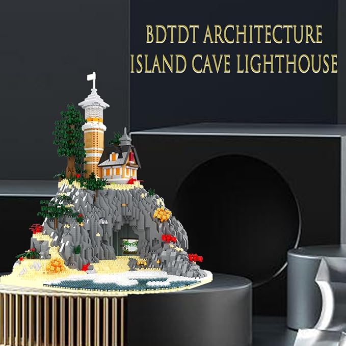 Architecture Island Cave Lighthouse Micro Building Blocks Sets（5686PCS）- Building Block Model Gifts and Unique Collectibles Suitable for Children and Adult Creative Enthusiasts