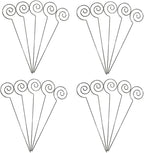 HOHIYA 50pc Floral Card Holder Pick Stick Wire Clip Photo Picture Centperieces Memo Note Clamp Clay Cake Accessories Silver 5 Inch