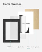 SONGMICS Collage Picture Frames, 4x6 for Wall Decor Set of 12, Multi Family Photo for Gallery Decor, Hanging Display, Assembly Required, Ink Black URPF26BK