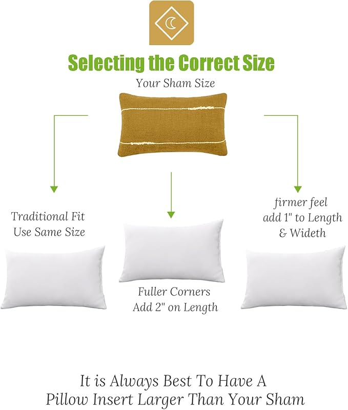 Feathers Down Throw Pillow Inserts 12x20, Set of 2, 100% Organic Cotton Shell, Soft Decorative Lumbar Pillow Insert for Living Room Sofa, Couch, or Bed (White)