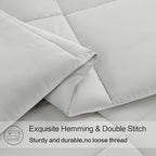 EASELAND Oversized Queen Down Alternative Comforter - Quilted Duvet Insert for All Seasons, Soft Lightweight with Corner Tabs, Summer Winter Warm Bedding, Light Grey 98×98 Inches