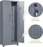 Storage Cabinet,Metal Locking Cabinets with Doors and Shelves,Functional Garage Storage Cabinet for Garage, Home Office,Gray