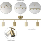Globe Electric 64000094 35" 4-Light Adjustable Height Track Lighting, Matte Brass, Pivot Shades, Ceiling Lamp for Bedroom, Kitchen, Hallway, Bathroom, Den, Dining Room, Home Décor