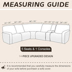 Arfntevss Sectional Recliner Couch Covers Velvet Washable Corner Sectional Sofa Cover for Reclining Stretch Soft Thick L Shape Recliner Slipcover Set (5 Seat with 1 Console Cover, Light Brown)