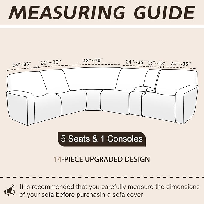 Arfntevss Sectional Recliner Couch Covers Velvet Washable Corner Sectional Sofa Cover for Reclining Stretch Soft Thick L Shape Recliner Slipcover Set (5 Seat with 1 Console Cover, Light Blue)