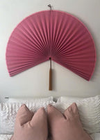 Fan Wall Decor,Japanese Wall Fan Decor,Large Bamboo Fan Wall Art For Boho Hanging Headboard,Decorative Folding Fan For Over Bed Decorations,Large Wall Dcor (Rasberry, 60inch)