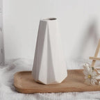 Modern White Small Ceramic Vase Set of 6 for Living Room Bedroom 5.9'' Minimalist Fresh Flower Vases for Home Decor Office Fireplace Centerpieces Nordic Style Gift for Fake Plant 6 Pack