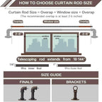 Bronze Curtain Rods 18 to 144 Inch, Industrial Curtain Rods,Adjustable Length,1 in Diameter Pipe,Wall or Ceiling Mounted,for Bedroom and Living Room(Antique Red Bronze 18” to 144”)