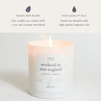 Literie NYC Inspired Scented Candle: Weekend in New England - Sea Breeze & Saltwater Scent, 9oz, 50 Hour Burn, Vegan Soy & Coconut Blend Candle for Home Decor, Gift for Women & Men