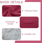 MeMoreCool Square Stuffed Pouf Ottoman Foot Rest, Floor Pouf Foot Stool with Foam Chunk Filling, Soft Stuffed Ottoman Footrest for Living Room, Magenta