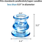 12pcs Blue Candlestick Holders, Blue Glass Candle Holders for Pillar Candles, Taper Candle and Tealight Candles, Taper Candle Holders for Wedding, Table Centerpiece