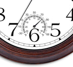 14 Inch Outdoor Wall Clock with Thermometers, Vintage Silent Wall Clocks Battery Operated, Retro Non-Ticking Clock Decorative for Living Room, Patio, Kitchen, Office, Bathroom, Bedroom(Bronze)