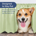 Wrap Around Dust Ruffle Bed Skirt - Light Sage - for Queen Size Beds w/ 12 Inch Drop - Easy Fit Elastic Strap - Adjustable Pleated Bedskirt w/Brushed Fabric - Wrinkle Free, Women, Men, Kids & Teens