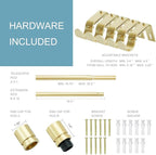 Curtain Rods for Windows 16 to 240 Inches Adjustable Length 1 Inch Diameter Window Curtain Rod with Aluminium Finials, Warm Gold