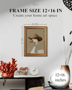 HUARCEY Gold Framed Vintage Wall Art for Living Room, Trendy Duck Canvas Print Wall Decor Maximalist Eclectic Artwork Gallery Picture Oil Painting Boho Western Cowboy Decor Bedroom Bathroom 12"x16"