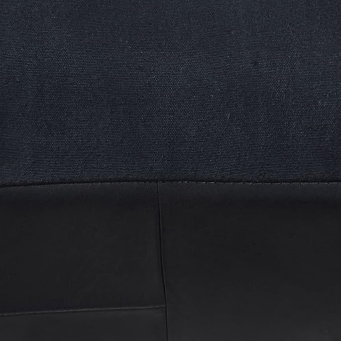 Square Shaped Buffalo Leather Handmade Eco-Friendly Black Pouf - Square Pouf, 21" x 21" x 12", Geometric Pouf, Buffalo Leather Pouf, Recycled Foam with Fibre Fill Stuffed Pouf, Seating Pouf PF25