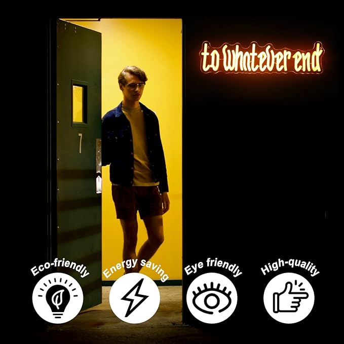 To Whatever End Neon Sign Orange Letter LED Sign for Wall Phrase Neon Light Dimmable Words Neon Lights Signs for Bedroom Man Cave Reading Room Bookshelf Decor Book Lovers Gifts Old English Font