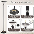 Luvkczc Victorian Floor Lamp, 70" Elegant Standing Lamp with Alabaster Glass Shade, Metal Pole & Heavy Base, Vintage Tall Corner Lamp for Bedroom, Living Room, Office. No Bulbs (1 Head)