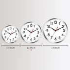 AKCISOT Wall Clock 12 Inch Silent Wall Clocks Battery Operated Non Ticking - Modern Silver Clock Decorative for Kitchen, Bathroom, Bedroom, Living Room, Office, Home