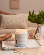 M&SENSE Spring Scented Candle, Jasmine Clean Cotton Soy Wax Large 19.4oz 110 Hour Long Lasting Burning Non Toxic Organic Natural 2 Wick Relaxing Jar Candle for Women