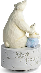 I Love You to The Moon and Back, Polar Bear Music Box, Musical Figurine Keepsake, Heartfelt Gift for Family and Loved Ones, Home Décor Collectible, Plays Twinkle, Twinkle, Little Star Melody