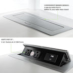 HIFYOBRO End Table with Flip Top Charging Station, Adjustable Shelf, Type-C & USB Port & Power outlets, Wooden Nightstand, Side Table with Storage for Living Room and Bedroom