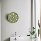 Wall Clock Analog 10 Inch Simple Silent Non Ticking Battery Operated Modern Decorative for Kitchen Office Bedroom Bathroom Living Room(Olive Green)