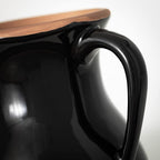 Sullivans Modern Vase with Handles, Modern Flower Ceramic Vases for Your Living Room, Home Office, and Kitchen, Minimalist Shelf for Real or Fake Flowers (CM3121) Black