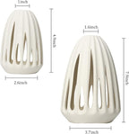 Ceramic Vase - Set of 2 for Home Decor,White Hollow-Out Design Vases Minimalist Nordic Boho Style for Modern Farmhouse Decor, Living Room、 Kitchen、Mantle、Bedroom、Dining Table、Office