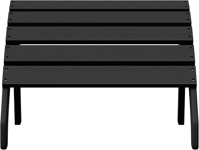 WestinTrends Dylan Outdoor Patio HDPE Adirondack Ottoman Footrest, Black