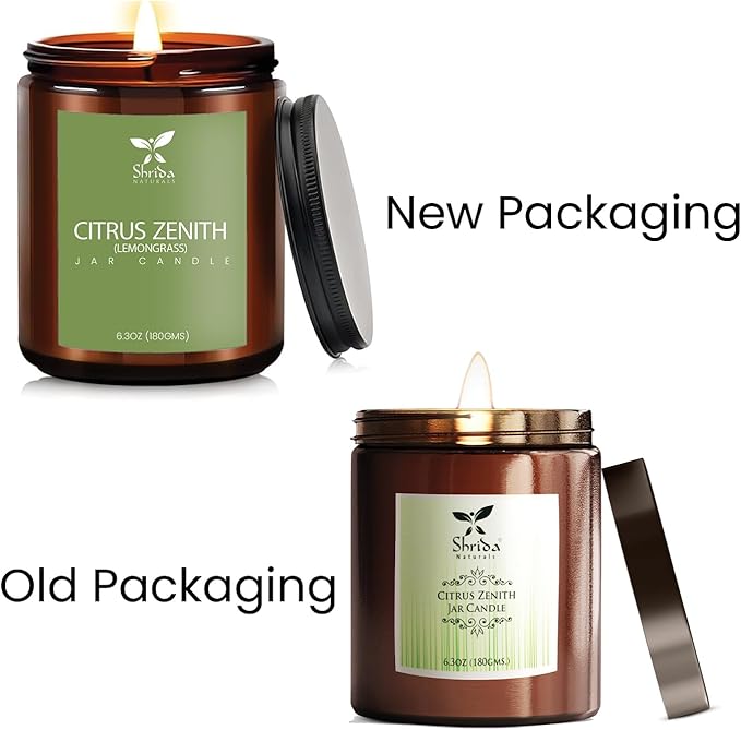 Lemongrass Scented Soy Jar Candle – 6.3oz Natural Soy Wax Candle for Stress Relief – Clean, Long-Lasting Burn – Non-Toxic Aromatherapy Gift for Her – Home Spa & Room Décor