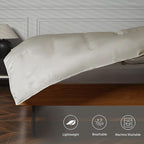 EP Mode Mulberry Silk Filled Quilt with 100% Viscose from Bamboo Fabric, Natural Lightweighted Cooling Comforter (Oatmeal, Twin 68” X 88”)