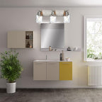 BONLICHT Bathroom Vanity Light Fixtures 3 Lights Modern Wall Sconce Brushed Nickel with Metal Base and Hammered Glass Shade, Industrial Farmhouse Bath Wall Lights for Hallway Kitchen Bedroom