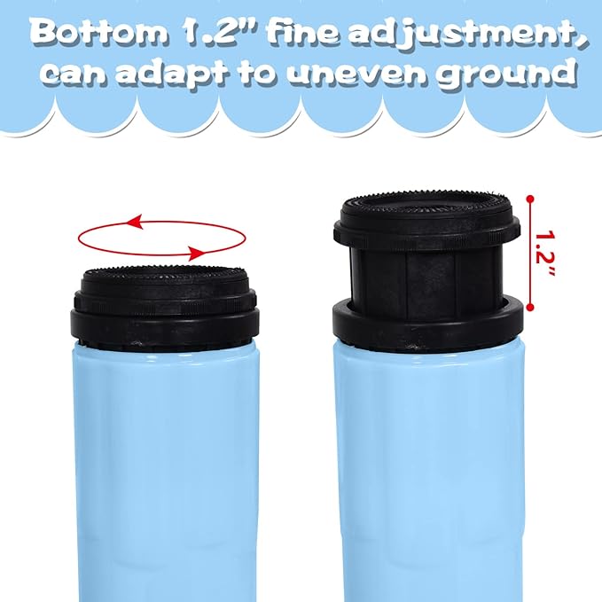 Children's Table and Chair Set Suitable for Boys and Girls Age 2-12 Height Adjustable Table top Can be Painted with 6 Seats Suitable for Family Learning Daily use (Sky blueBlue)