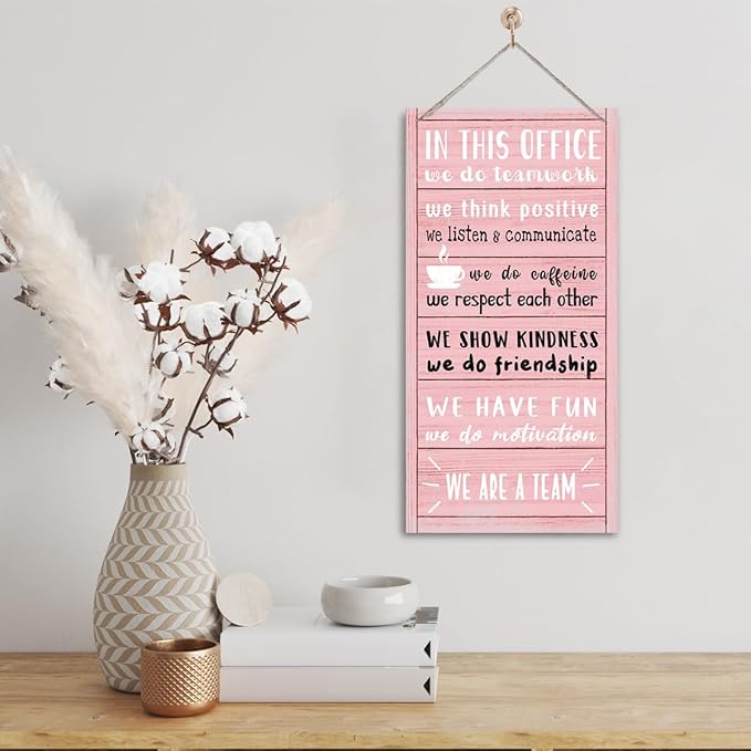 We Are A Team Office Signs Decor, In This Office Sign, Hanging Wood Sign Office Décor, Motivational Quotes Wall Décor, Office Wall Art, Human Resources Office Wall Décor, Team Gift, Gift for Leader F1
