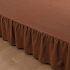 Bed Skirt King Size Ruffled Bed Skirts with Split Corners,14 Inch Drop Dust Ruffle Bed Skirt with Platform,Brown
