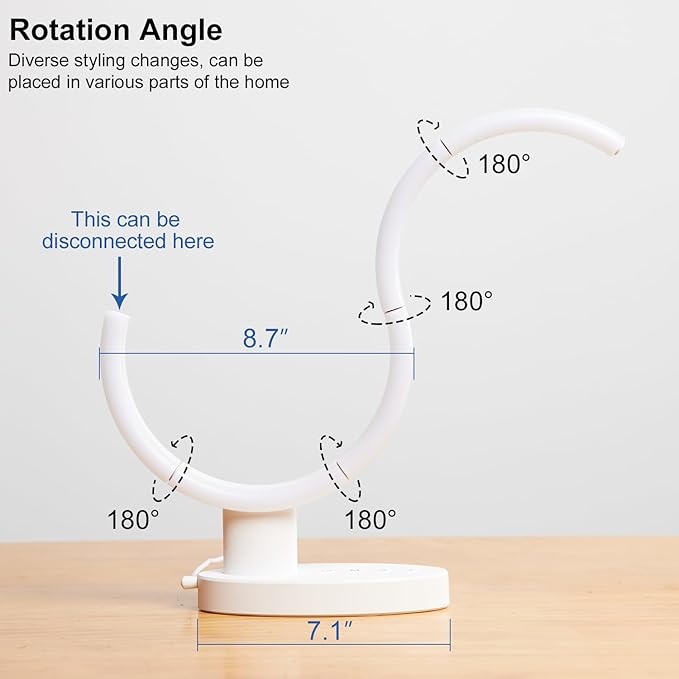 Transformable Smart RGB+IC Modern Table Lamp, Sync Music Color Changing Table Light for Game, Parties, Ring-Shaped Night Light for Home Decor with APP & Remote Control