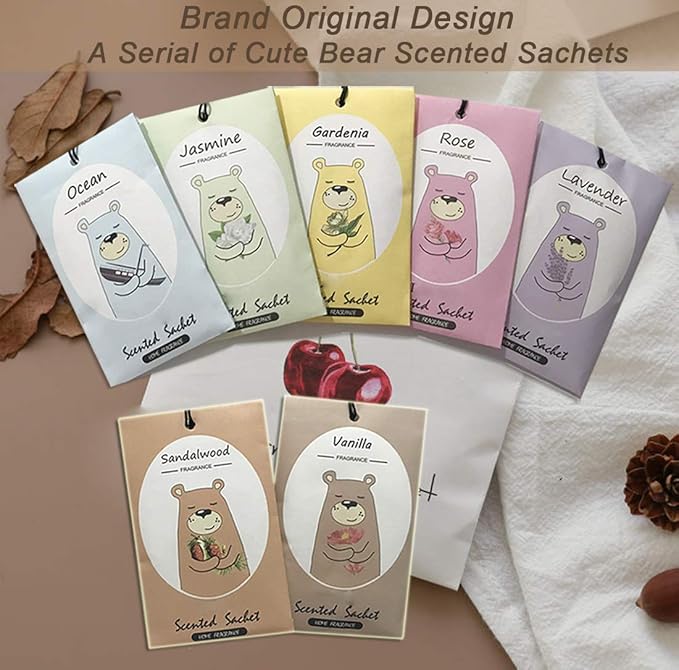 14 Packs Ocean Scented Sachets Bag for Drawer and Closet Xmas Gift 15 Scents Optional