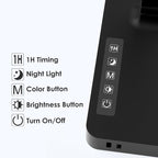 Infiway Desk Lamp with USB Charging Port: LED Desk Lamps for Home Office - 1 USB-A, 1 Type-C Charging Port, 2 AC Power Outlets, Touch Control Dimmable 5 Color 5 Brightness, Night Light(Black)