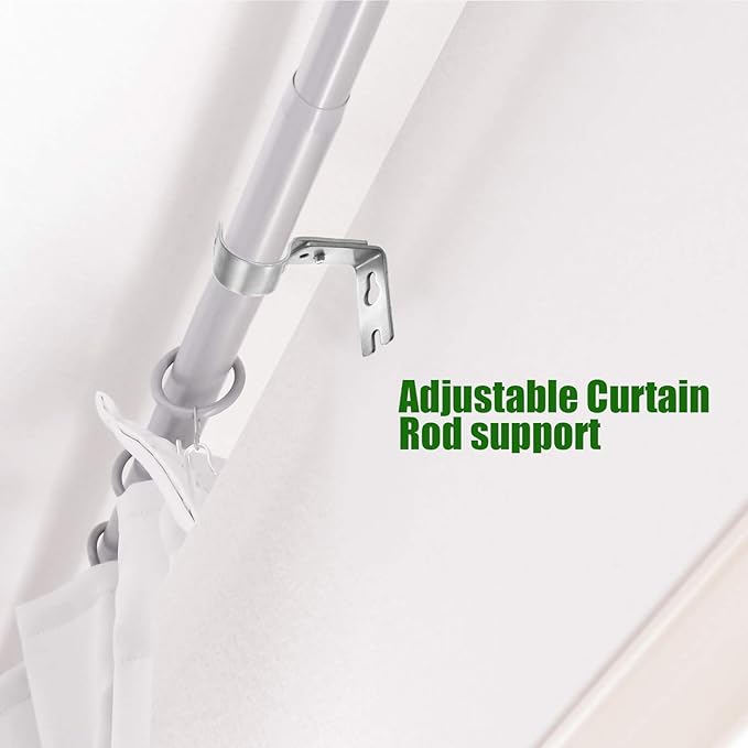 Frienda 12 Pcs Curtain Rod Brackets Adjustable Holder Wall for 1 Inch Diameter Curtain Rod General Bracket Hooks with Screws (Matt Silver)