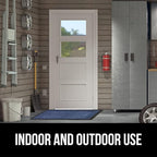 GORILLA GRIP 100% Waterproof All-Season WeatherMax Doormat, 72x24, US Designed Natural Rubber, Stain and Fade Resistant, Low Profile Indoor Outdoor Door Mats, Easy Clean Patio Mat, Navy Greek Keys