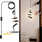 Plug in Pendant Light, 3000~6000K Hanging Lights with Plug in Cord, Touch Switch Modern Pendant Light, Black Hanging Lamps for Living Room, Kitchen, Dining Room, Bedroom,1 Pack