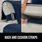 GORILLA GRIP Patented Waterproof Slip-Resistant Oversized 78” Sofa Protector Cover, for Leather or Fabric Couch Cushion, Large Microsuede Furniture Covers Dogs Pets Machine Washable Slipcover, Navy