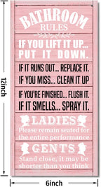 Rustic Bathroom Decor, Western Bathroom Decor, Funny Bathroom Signs Wall Decor, Bathroom Decor, Farmhouse Bathroom Decor, Country Bathroom Decor, Bathroom Signs, Bathroom Rules Wall Décor F1