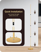 EDISHINE LED Corner Floor Lamp, Dimmable Standing Light with Remote, 7 Color Temperature 2700K-6000K, 57.5" Modern Floor Lamp for Bedroom, Living Room, Office, Gold