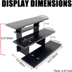 WANLIAN 3-Tier Straight Retail Table Display Stand, Portable Display Rack Shelves for Vendors, Craft Shows, Farmers Market, Pop Up Shop Countertop Black Risers for Display, Soap, Candles, Tumblers