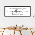 The Best Memories Are Made Gathered Around The Table Wall Art 40"x15" Large Dining Room Wood Framed Signs Kitchen Wall Hanging Decor (Black)