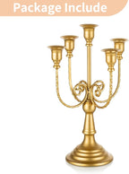 NUPTIO Candelabra Candle Holder Gold Metal Candlestick Stand, Elegant Curly Vine Candle Stick Holders Candelabra Center Piece for Wedding Event Party Dining Table Home Decor