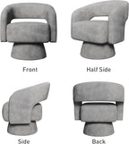 Bonzy Home Swivel Barrel Chair,Set of 2 Velvet Accent Armchair 360 Degree Swivel Club Chair for Living Room Bedroom Reception Room, Dark Grey
