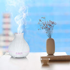 BZseed Aromatherapy Essential Oil Diffuser 550ml 12 Hours White Wood Grain Aroma Diffuser with Timer for Large Room, Home, Baby Bedroom, Waterless Auto Shut-Off, 7 Colors Lights Changing